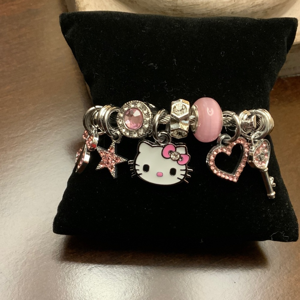 Hello Kitty Pink and Silver Charm Bracelet